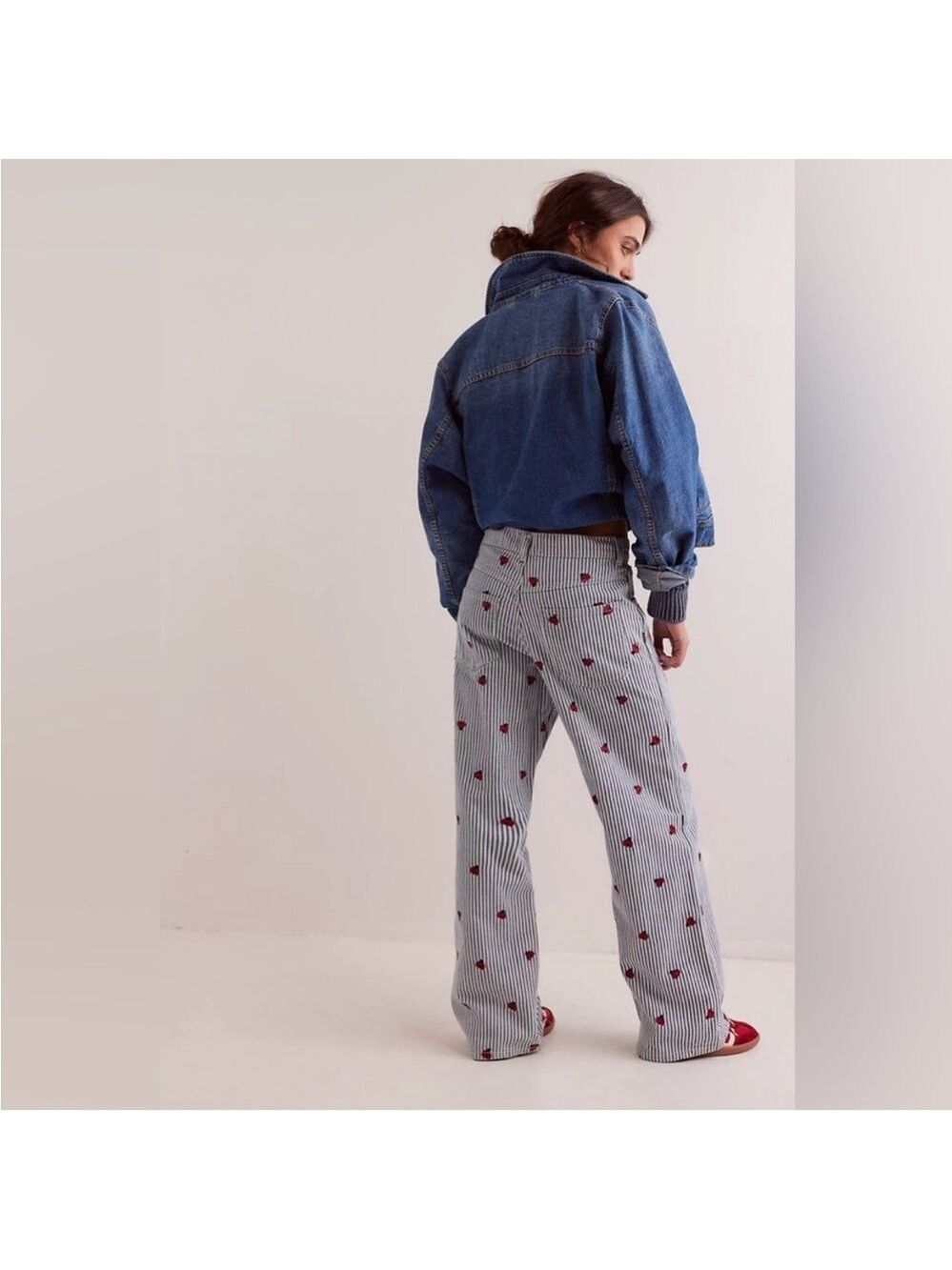 NWT Free People We the Free Bugged Out Embroidered Straight Jeans Size 27